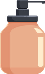 Plastic dispenser bottle containing liquid soap, promoting hand washing and hygiene practices