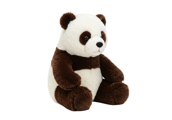 Adorable panda bear plush toy isolated on a clean backdrop, cuddly stuffed animal for kids and collectors © Adrian