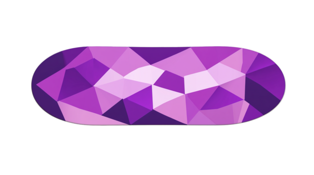 Vibrant purple geometric pattern inside an elongated oval shape Faceted polygonal texture creates a crystalline effect - Powered by Adobe
