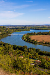 Panorama of the Garonne River and the Confluence with the Tarn Near Saint-Nicolas-de-la-Grave, Viewed from the Heights of Boudou