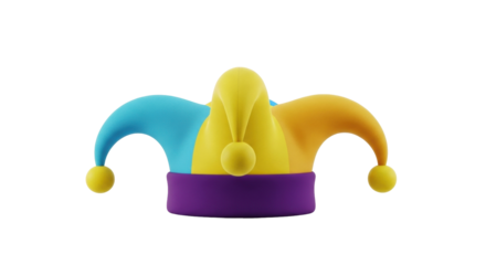 Isolated jester hat with vibrant colors and playful design perfect for festive occasions