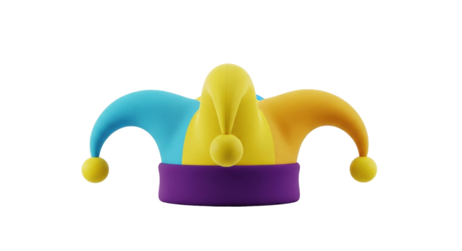 Isolated jester hat with vibrant colors and playful design perfect for festive occasions