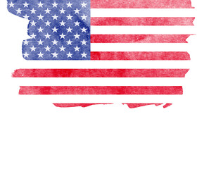 USA flag theme background isolated on white
