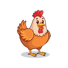 Naklejka premium Chicken smile and laugh vector illustration, Element for Food and beverages business logo or animal cartoon theme.