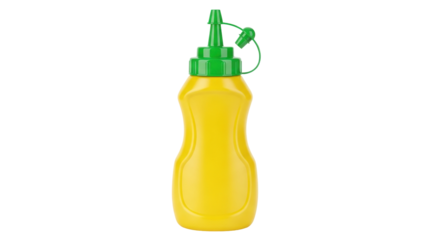 Isolated mustard squeeze bottle container for sauce condiments and toppings isolated