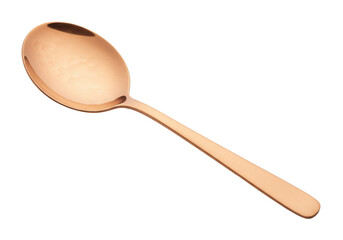 Elegant copper-colored spoon isolated on transparent background, modern flatware for dining and kitchen use, PNG