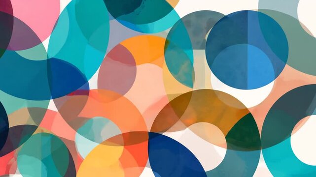 Abstract circles of overlapping translucent colors