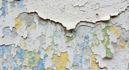 Obraz premium Aged textured plasterwork presenting a spectrum of distressed colors