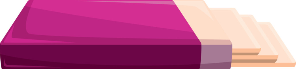 Obraz premium Chewing gum pack in pink wrapper revealing several pieces of gum