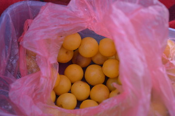 plum in a bag