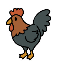 animal set cute chicken rooster sticker