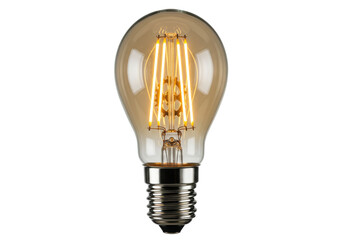 Vintage style LED filament bulb isolated, amber glass Edison light bulb for retro lighting and energy efficiency