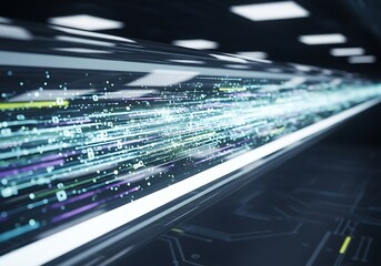 Abstract digital data stream illustration, network transfer simulation