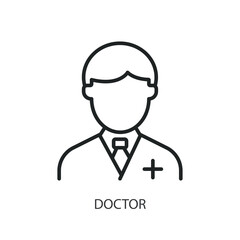 Doctor thin line vector icons.
