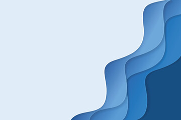 Blue business wave banner, poster, brand identity background. background of overlapping waves