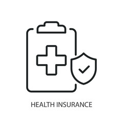 Obraz premium Health insurance thin line vector icons.
