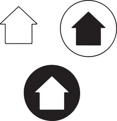 home icon logo. silhouette icon, line art, vector