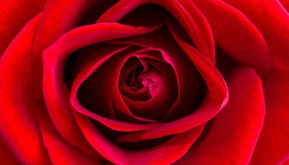 Macro closeup of a beautiful red rose flower bloom petal symbolizes love and romance in nature