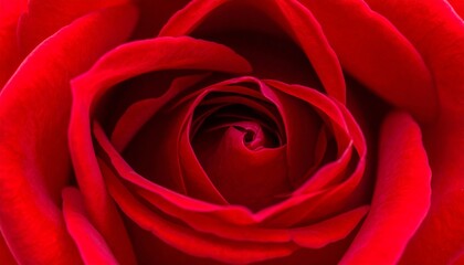 Macro closeup of a beautiful red rose flower bloom petal symbolizes love and romance in nature