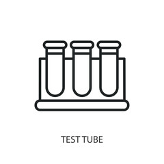 Test tube thin line vector icons.