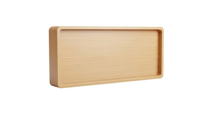 Isolated modern wood serving tray, minimalist kitchenware, breakfast, natural home decor