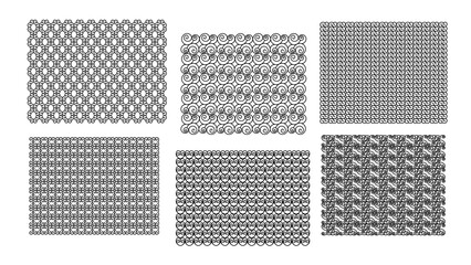 Set of black on white linear textures .