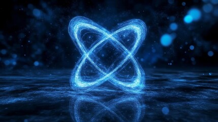 Abstract Design of Illuminated Atoms Emitting Brilliant Energetic Particle Trails in a Galaxy Style