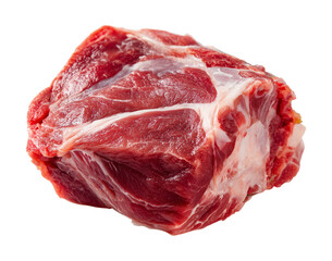 Obraz premium isolated raw lamb meat chunk, top view