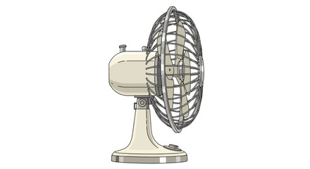 Vintage Electric Fan Illustration.