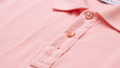 Pink shirt button placket fabric texture closeup