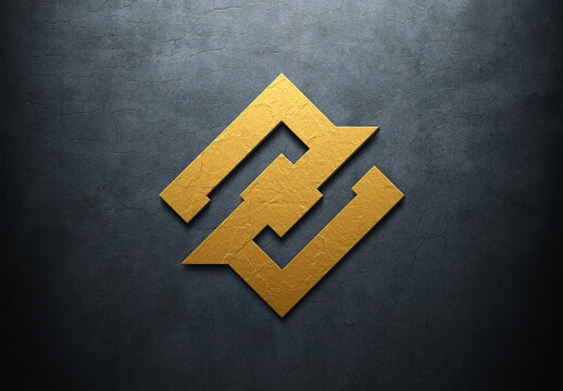Gold Logo Mockup with Detailed Textured Effect