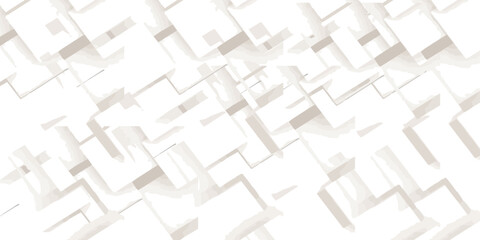 Abstract Beige and White Interlocking Rectangular Pattern.