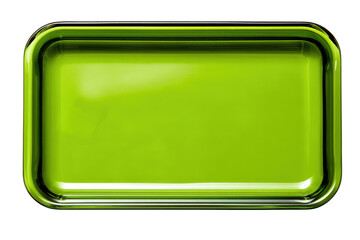Glossy green rectangular button with rounded corners for modern interface design