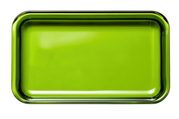 Glossy green rectangular button with rounded corners for modern interface design