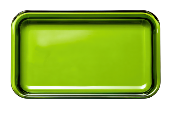 Glossy green rectangular button with rounded corners for modern interface design