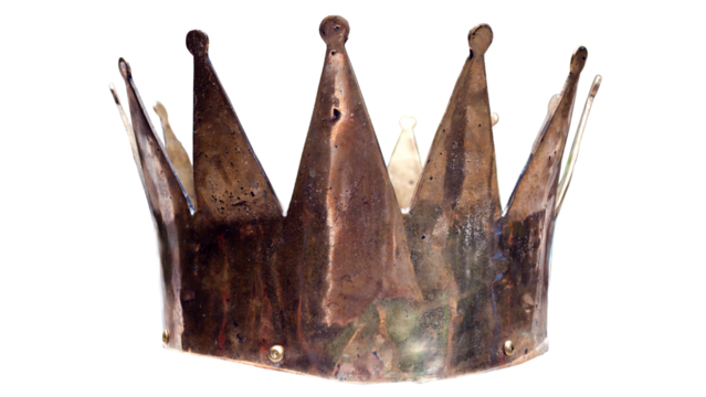 Rustic metal crown, antique crown, medieval crown, vintage king crown, royalty symbol, bronze crown