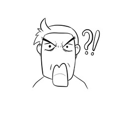 shocked man digital illustration drawing isolated