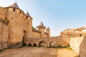 Carcassonne Citadel, A UNESCO World Heritage Site, Showcasing Medieval Towers