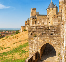 Carcassonne Citadel, A UNESCO World Heritage Site, Showcasing Medieval Towers