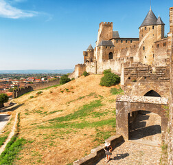 Carcassonne Citadel, A UNESCO World Heritage Site, Showcasing Medieval Towers