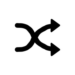 【Sign Icons &ndash; Public Guide】Shuffle arrows icon for direction, change, and random process／方向転換・分岐・シャッフルを表す矢印アイコン