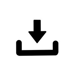 Download icon with arrow for data and file transfer design／データやファイル転送を表す矢印付きダウンロードアイコン