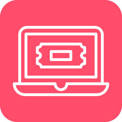 Fototapeta premium Online Cinema Booking Icon Style