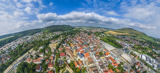 Die Stadt Bopfingen in der Ostalb zwischen Härtsfeld und Rieskrater aus der Vogelperspektive © ARochau
