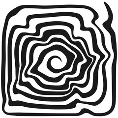 Retro Background with Spiral Black Lines, Monochrome, Minimalism, Psychedelic Art, Aesthetic, Groovy Poster, Stripes, Vintage