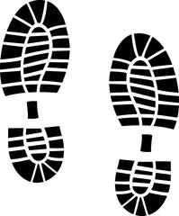 Shoe footprint silhouette isolated on white background