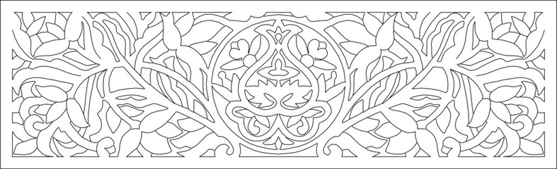 Vector sketch illustration silhouette design decorative ornament pattern background classic vintage ethnic traditional abstract modern minimalist
