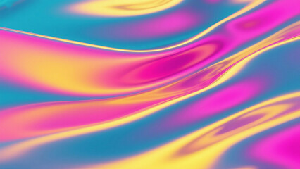 Abstract background with flowing waves of vibrant colors in a smooth and iridescent gradient style
