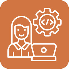 Developer Female Icon Style