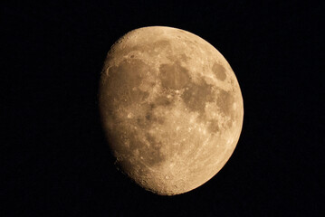 Detailed view of a moon before a dark sky